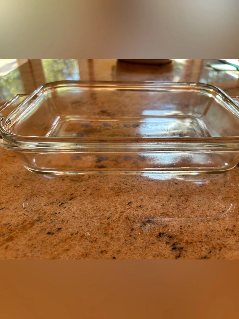 Presto Wee-Fry Skillet Glass Lid/Baking Dish  Blue White Green Floral 9.5”x6.50”